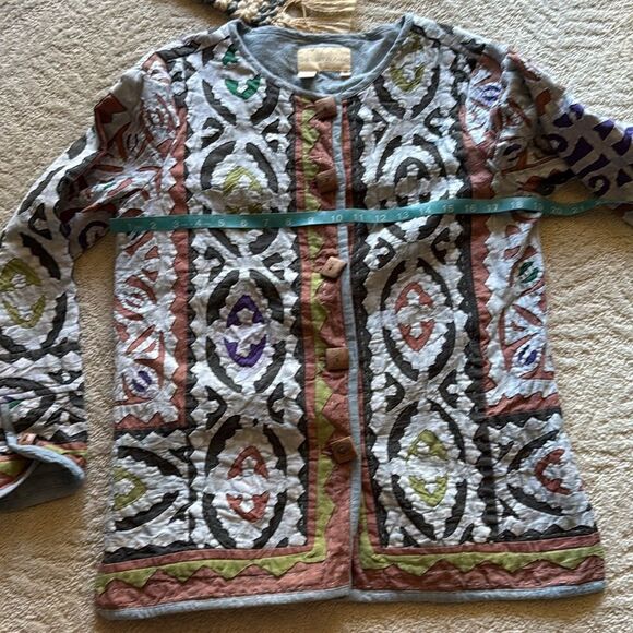 Vintage Territory Ahead Quilted Applique Boho Artsy Jacket Womens Med - Picture 12 of 17